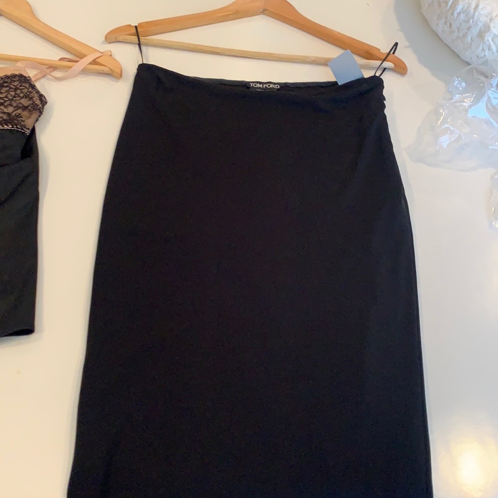 Black Tom Ford skirt.